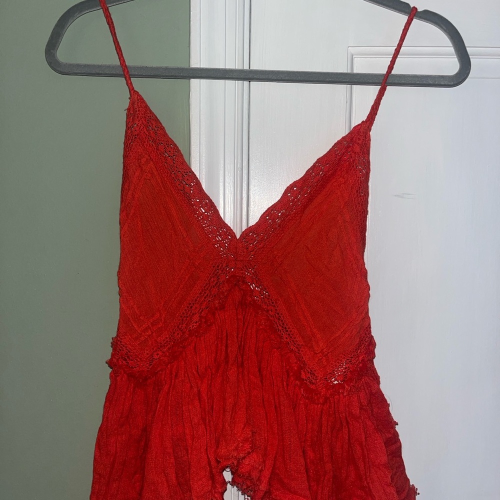 Blood Orange Lace Free People top